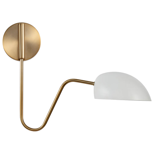 Nuvo Lighting - 60-7392 - One Light Wall Sconce - Trilby - Matte White / Burnished Brass