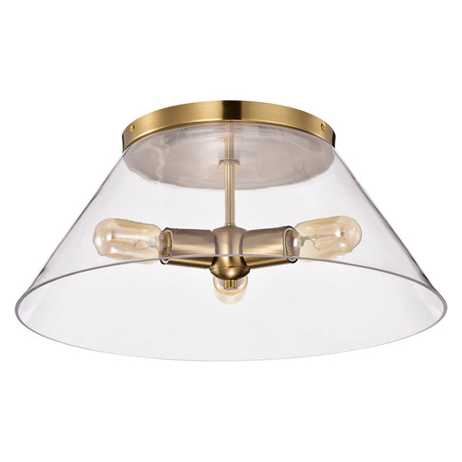 Nuvo Lighting - 60-7422 - Three Light Flush Mount - Dover - Vintage Brass