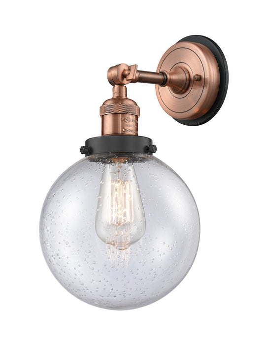 Innovations - 203BP-ACBK-G204-8 - One Light Wall Sconce - Franklin Restoration - Antique Copper