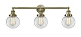 Innovations - 205-AB-G202-6 - Three Light Bath Vanity - Franklin Restoration - Antique Brass