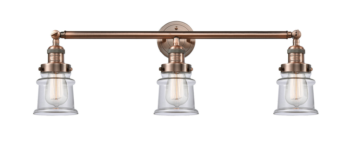 Innovations - 205-AC-G182S - Three Light Bath Vanity - Franklin Restoration - Antique Copper