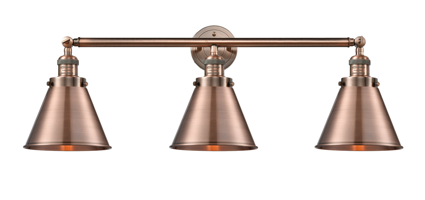 Innovations - 205-AC-M13-AC - Three Light Bath Vanity - Franklin Restoration - Antique Copper