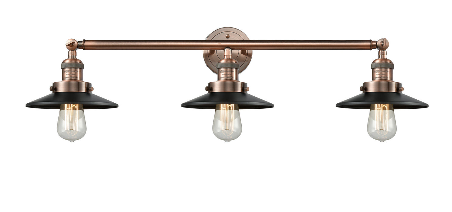 Innovations - 205-AC-M6 - Three Light Bath Vanity - Franklin Restoration - Antique Copper