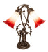 Meyda Tiffany - 144697 - Two Light Table Lamp - Red/White Pond Lily - Mahogany Bronze