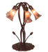 Meyda Tiffany - 15902 - Five Light Accent Lamp - Purple Iridescent Pond Lily - Mahogany Bronze