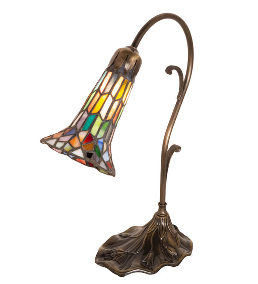 Meyda Tiffany - 17866 - Mini Lamp - Stained Glass Pond Lily - Mahogany Bronze