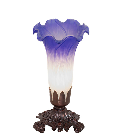 Meyda Tiffany - 231540 - One Light Mini Lamp - Blue/White Pond Lily - Mahogany Bronze
