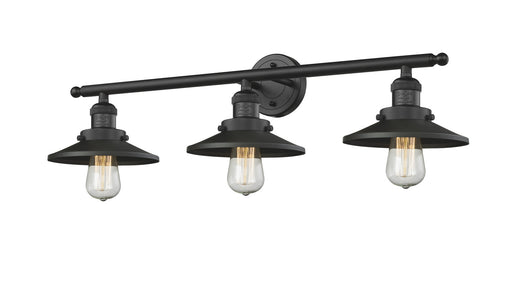 Franklin Restoration Three Light Bath Vanity Matte Black