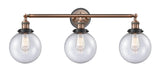 Innovations - 205BP-ACBK-G204-8 - Three Light Bath Vanity - Franklin Restoration - Antique Copper