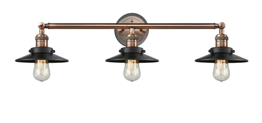 Innovations - 205BP-ACBK-M6-BK - Three Light Bath Vanity - Franklin Restoration - Antique Copper