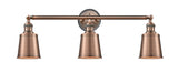 Innovations - 205BP-ACBK-M9-AC - Three Light Bath Vanity - Franklin Restoration - Antique Copper