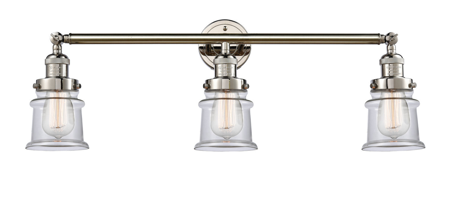 Innovations - 205-PN-G182S - Three Light Bath Vanity - Franklin Restoration - Polished Nickel