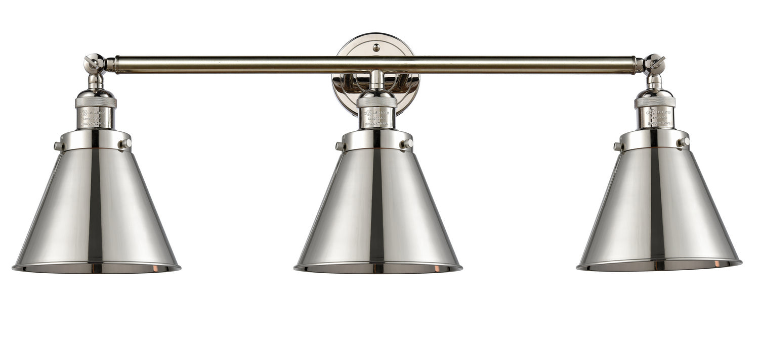 Innovations - 205-PN-M13-PN - Three Light Bath Vanity - Franklin Restoration - Polished Nickel