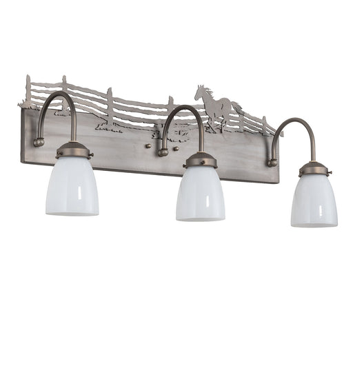 Meyda Tiffany - 247457 - Three Light Vanity - Running Horses - Steel