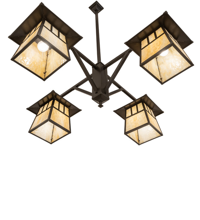 Meyda Tiffany - 250681 - Four Light Chandelier - Stillwater - Craftsman Brown