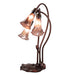 Meyda Tiffany - 250826 - Three Light Accent Lamp - Purple Iridescent Pond Lily - Mahogany Bronze
