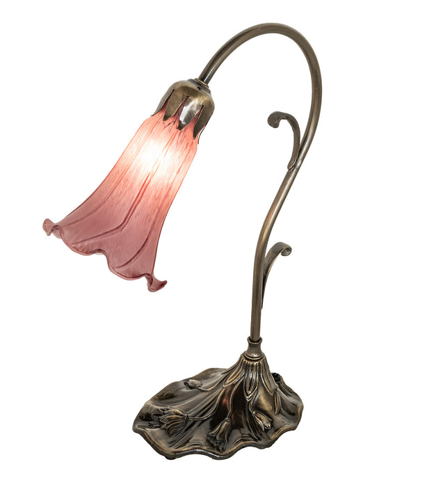 Meyda Tiffany - 51594 - One Light Mini Lamp - Lavender Pond Lily - Antique Brass