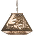 Meyda Tiffany - 70118 - Six Light Pendant - Quail Hunter W/Dog - Antique Copper