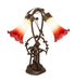 Meyda Tiffany - 251671 - Two Light Table Lamp - Seafoam/Cranberry Pond Lily - Mahogany Bronze
