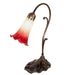 Meyda Tiffany - 251845 - Mini Lamp - Seafoam/Cranberry Pond Lily - Antique Brass