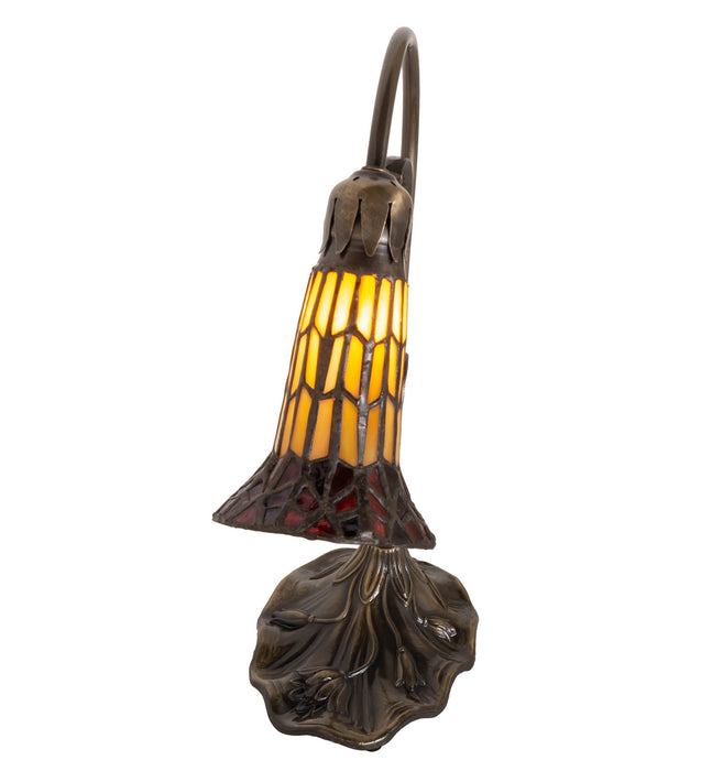 Meyda Tiffany - 251849 - Mini Lamp - Stained Glass Pond Lily - Antique Brass