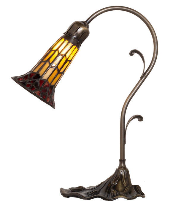 Meyda Tiffany - 251849 - Mini Lamp - Stained Glass Pond Lily - Antique Brass