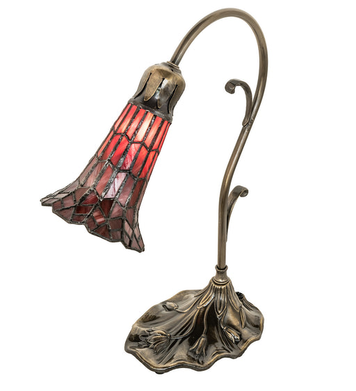 Meyda Tiffany - 251853 - One Light Mini Lamp - Stained Glass Pond Lily - Antique Brass