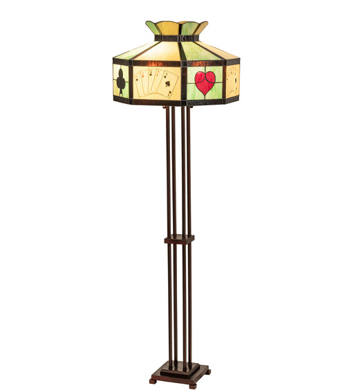 Meyda Tiffany - 252401 - Two Light Floor Lamp - Poker Face - Mahogany Bronze
