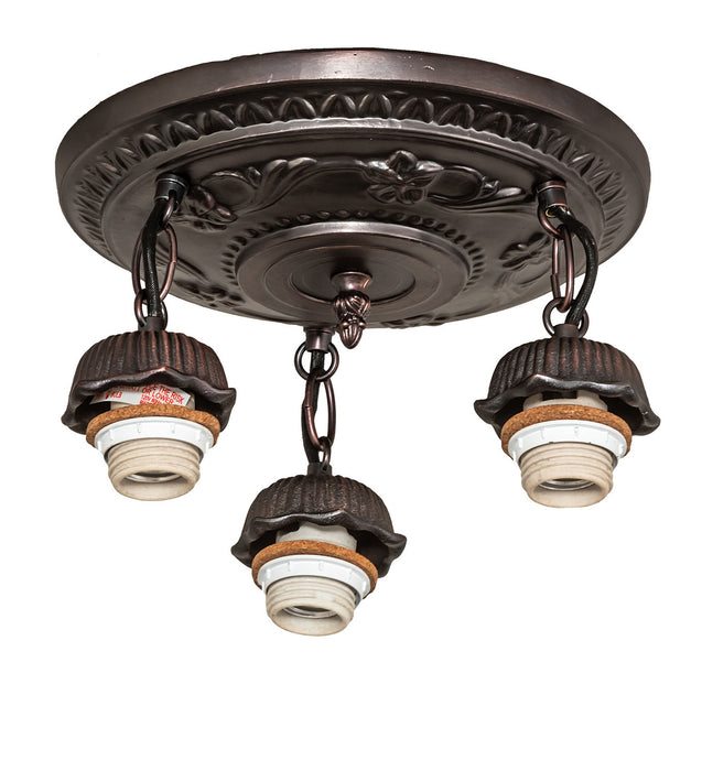 Meyda Tiffany - 30542 - Three Light Semi-Flushmount Hardware - Mahogany Bronze