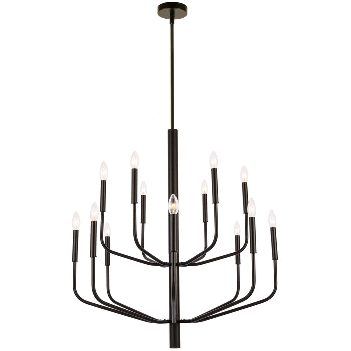 Dainolite Ltd - ELN-3214C-MB - 14 Light Chandelier - Eleanor - Matte Black