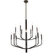 Dainolite Ltd - ELN-3214C-MB - 14 Light Chandelier - Eleanor - Matte Black