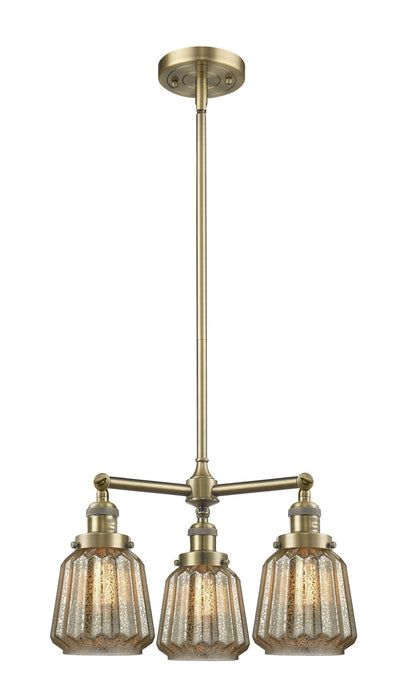 Innovations - 207-AB-G146-LED - LED Chandelier - Franklin Restoration - Antique Brass