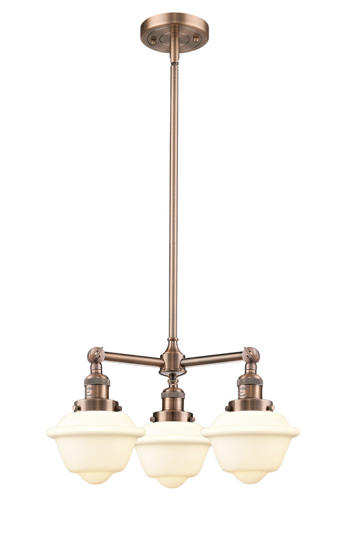 Innovations - 207-AC-G531 - Three Light Chandelier - Franklin Restoration - Antique Copper