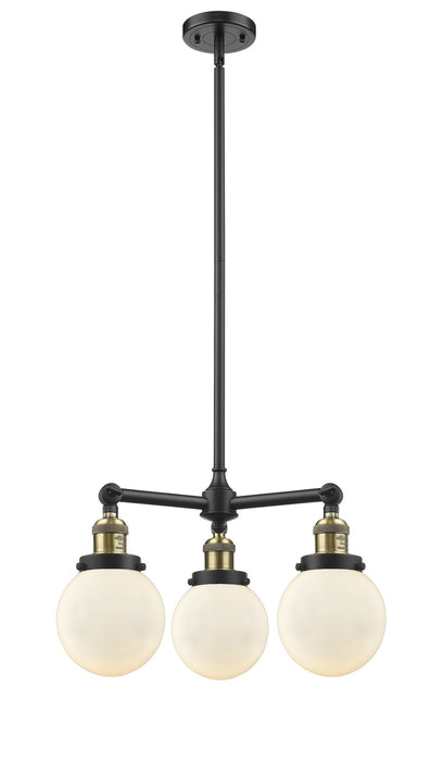 Innovations - 207-BAB-G201-6-LED - LED Chandelier - Franklin Restoration - Black Antique Brass