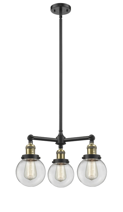 Innovations - 207-BAB-G202-6-LED - LED Chandelier - Franklin Restoration - Black Antique Brass