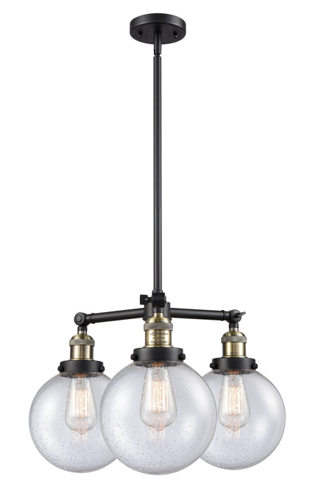 Innovations - 207-BAB-G204-8 - Three Light Chandelier - Franklin Restoration - Black Antique Brass