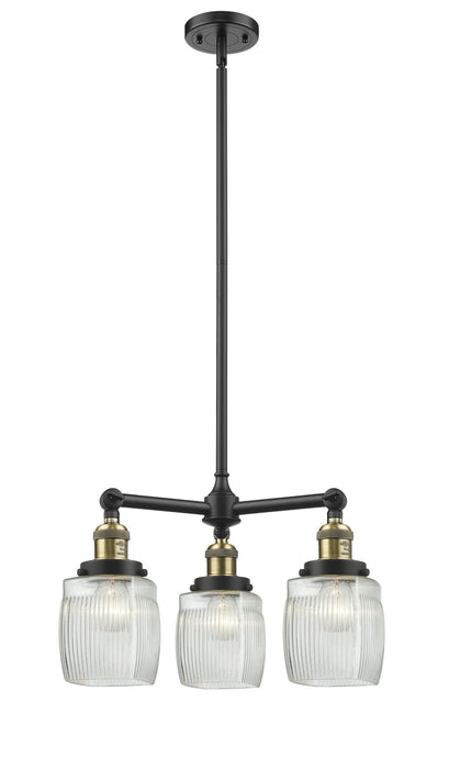 Innovations - 207-BAB-G302 - Three Light Chandelier - Franklin Restoration - Black Antique Brass