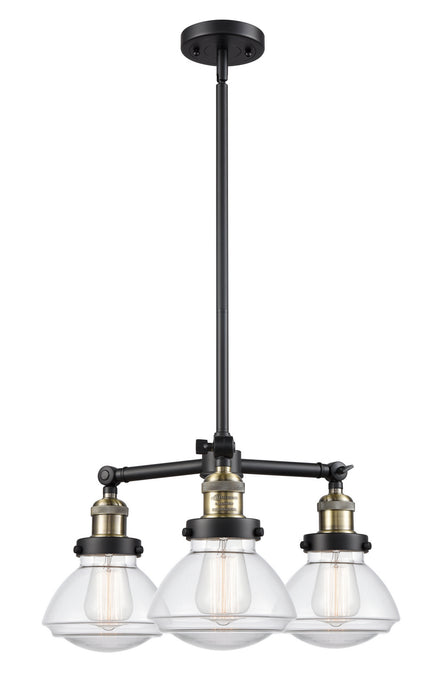 Innovations - 207-BAB-G322 - Three Light Chandelier - Franklin Restoration - Black Antique Brass