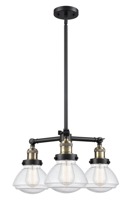 Innovations - 207-BAB-G324 - Three Light Chandelier - Franklin Restoration - Black Antique Brass