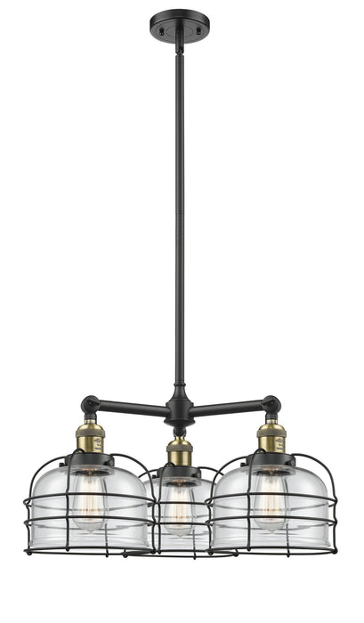 Innovations - 207-BAB-G72-CE - Three Light Chandelier - Franklin Restoration - Black Antique Brass