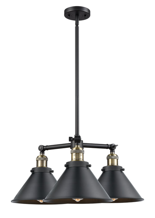 Innovations - 207-BAB-M10 - Three Light Chandelier - Franklin Restoration - Black Antique Brass