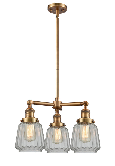 Innovations - 207-BB-G142-LED - LED Chandelier - Franklin Restoration - Brushed Brass