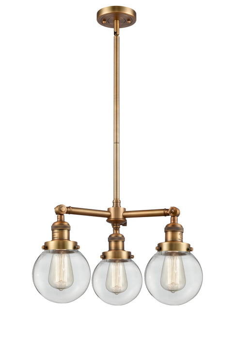 Innovations - 207-BB-G202-6-LED - LED Chandelier - Franklin Restoration - Brushed Brass