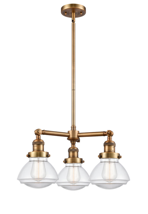 Innovations - 207-BB-G322 - Three Light Chandelier - Franklin Restoration - Brushed Brass
