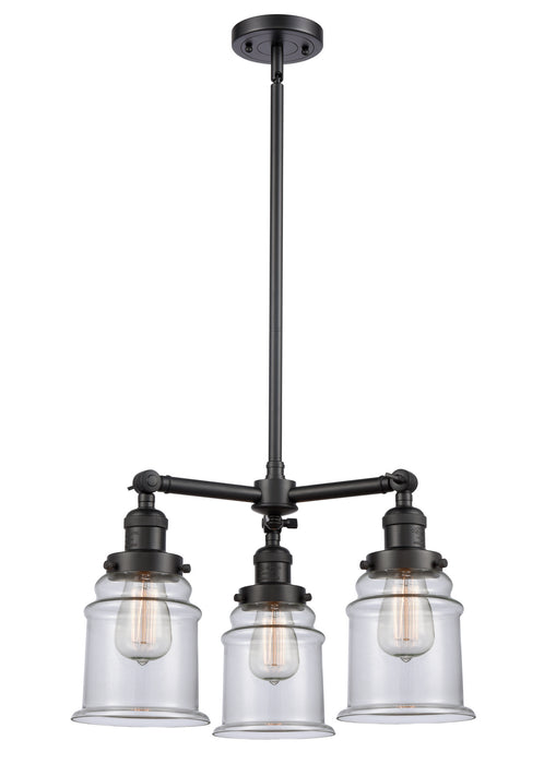 Innovations - 207-BK-G182 - Three Light Chandelier - Franklin Restoration - Matte Black