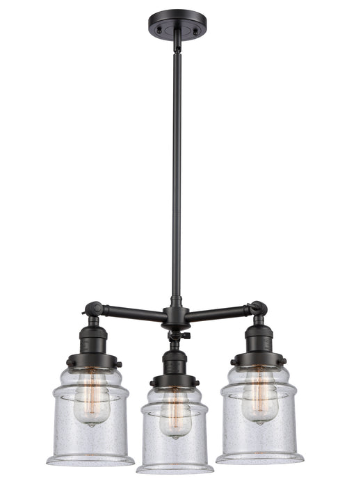 Innovations - 207-BK-G184 - Three Light Chandelier - Franklin Restoration - Matte Black