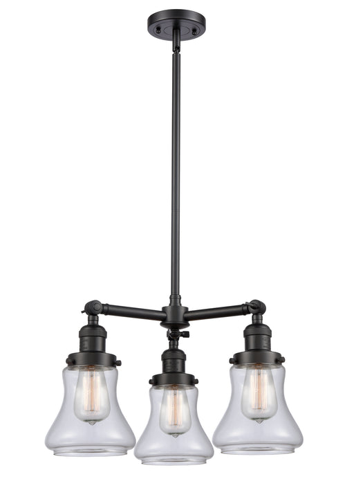 Innovations - 207-BK-G192 - Three Light Chandelier - Franklin Restoration - Matte Black