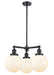Innovations - 207-BK-G201-8 - Three Light Chandelier - Franklin Restoration - Matte Black