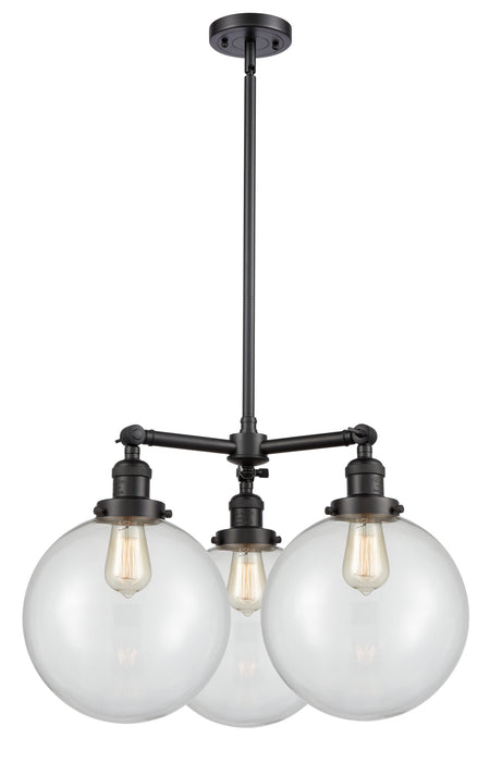 Innovations - 207-BK-G202-10-LED - LED Chandelier - Franklin Restoration - Matte Black