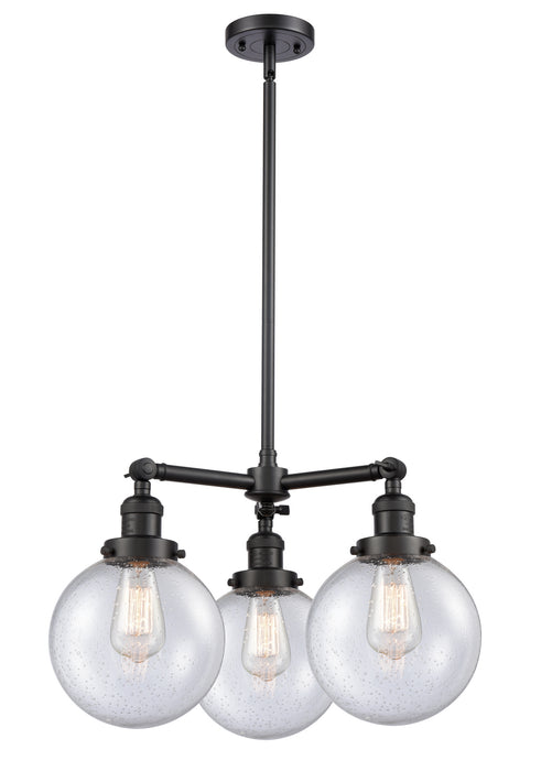 Innovations - 207-BK-G204-8-LED - LED Chandelier - Franklin Restoration - Matte Black